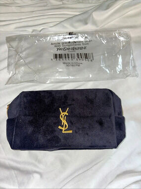 Yves Saint Laurent Beaute Black Velvet Makeup Pouch